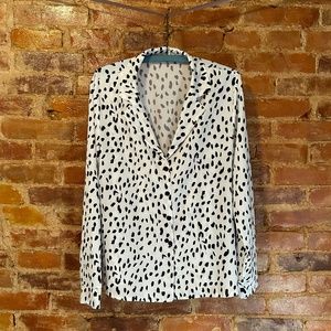 Leopard Print Long Sleeve Blouse